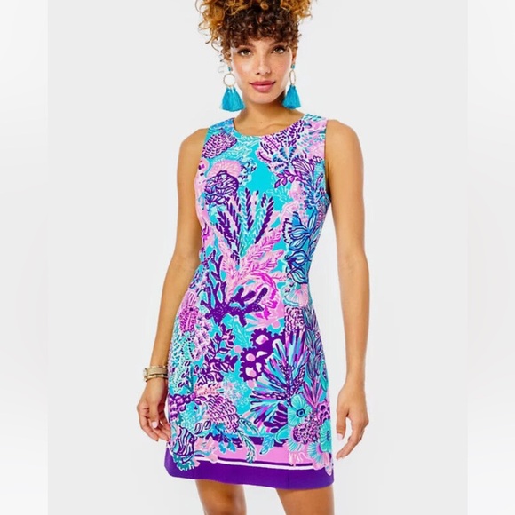 Lilly Pulitzer Mila Stretch Shift Snuba Duba Doo Size 16 - Picture 3 of 13